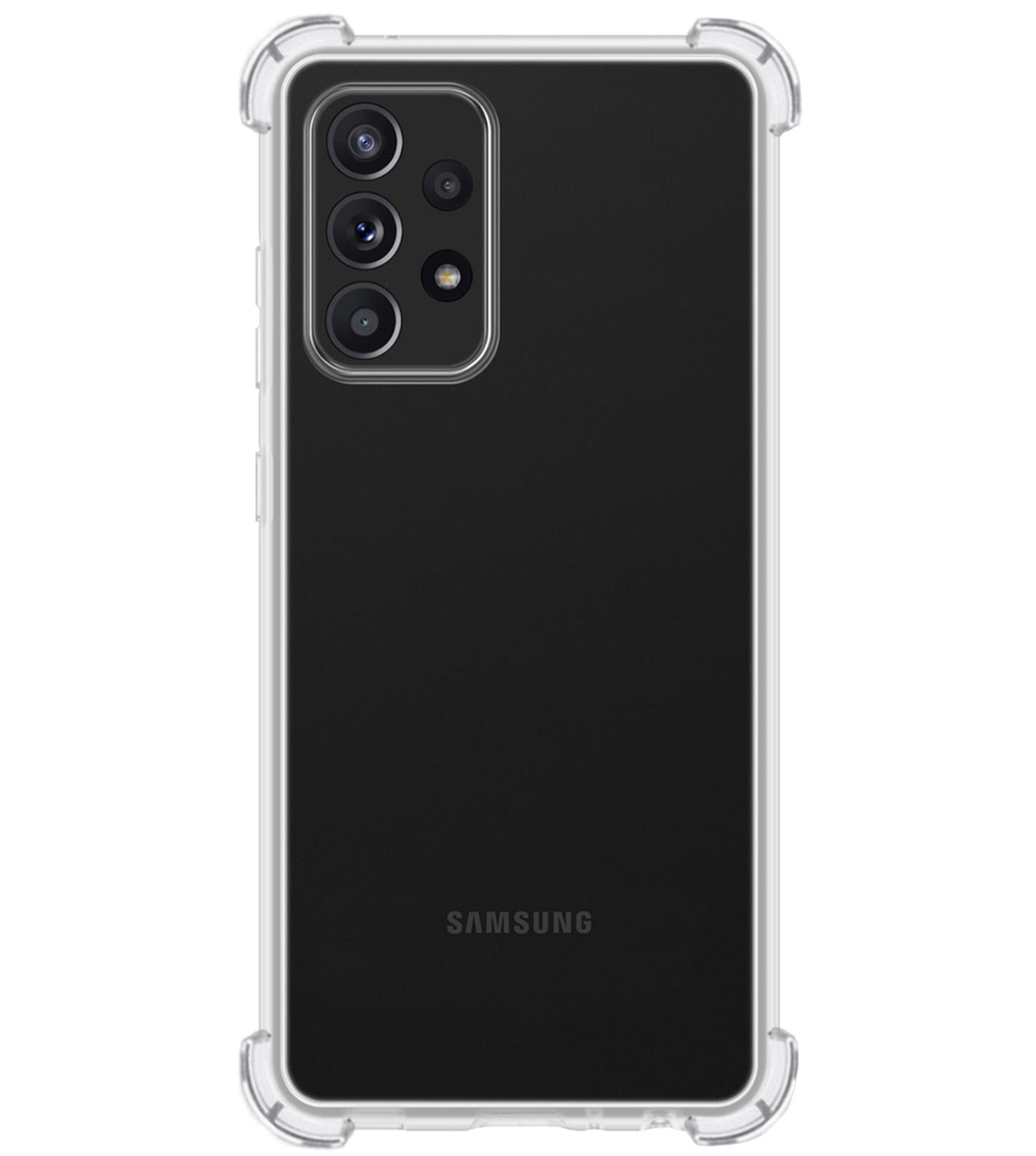 BASEY. Hoes Geschikt voor Samsung A33 Hoesje Shock Proof Case Hoes Siliconen Met 2x Screenprotector - Hoesje Geschikt voor Samsung Galaxy A33 Hoes Cover Shockproof - Transparant