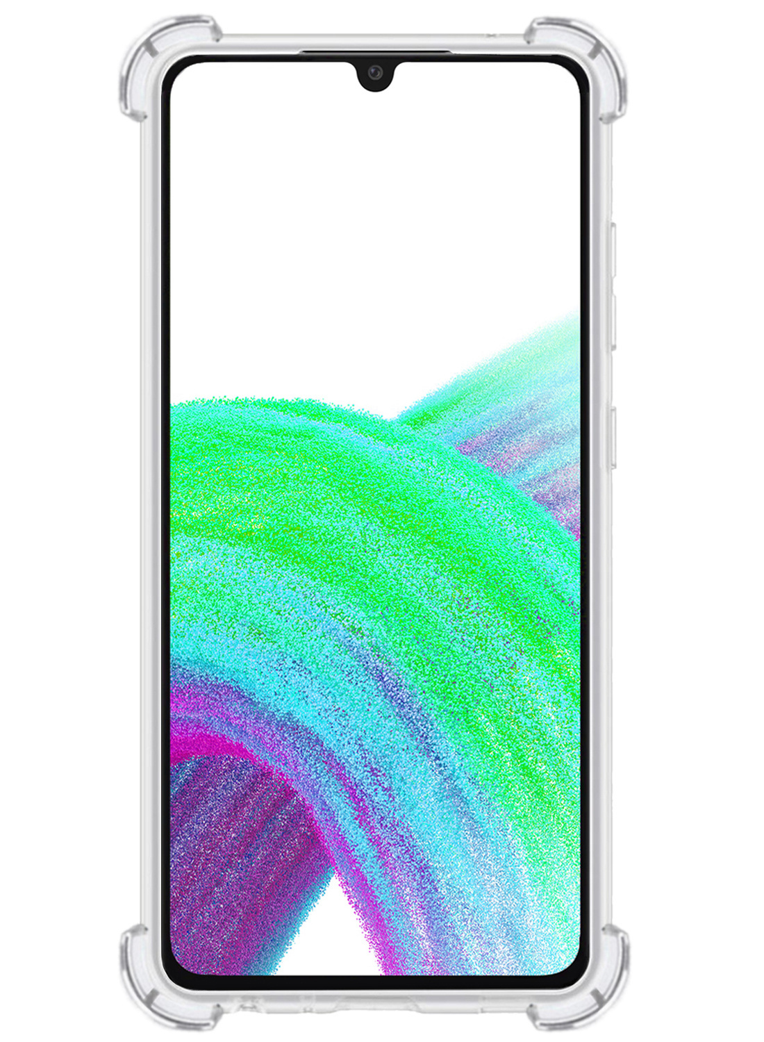 Samsung Galaxy A33 Hoesje Shockproof Met Screenprotector - Samsung Galaxy A33 Screen Protector Tempered Glass - Samsung Galaxy A33 Transparant Transparant Shock Proof Met Beschermglas