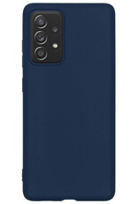 BASEY. Hoes Geschikt voor Samsung A33 Hoesje Siliconen Back Cover Case Met Screenprotector - Hoesje Geschikt voor Samsung Galaxy A33 Hoes Cover Hoesje - Donkerblauw