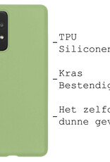 BASEY. Hoes Geschikt voor Samsung A33 Hoesje Siliconen Back Cover Case Met Screenprotector - Hoesje Geschikt voor Samsung Galaxy A33 Hoes Cover Hoesje - Groen