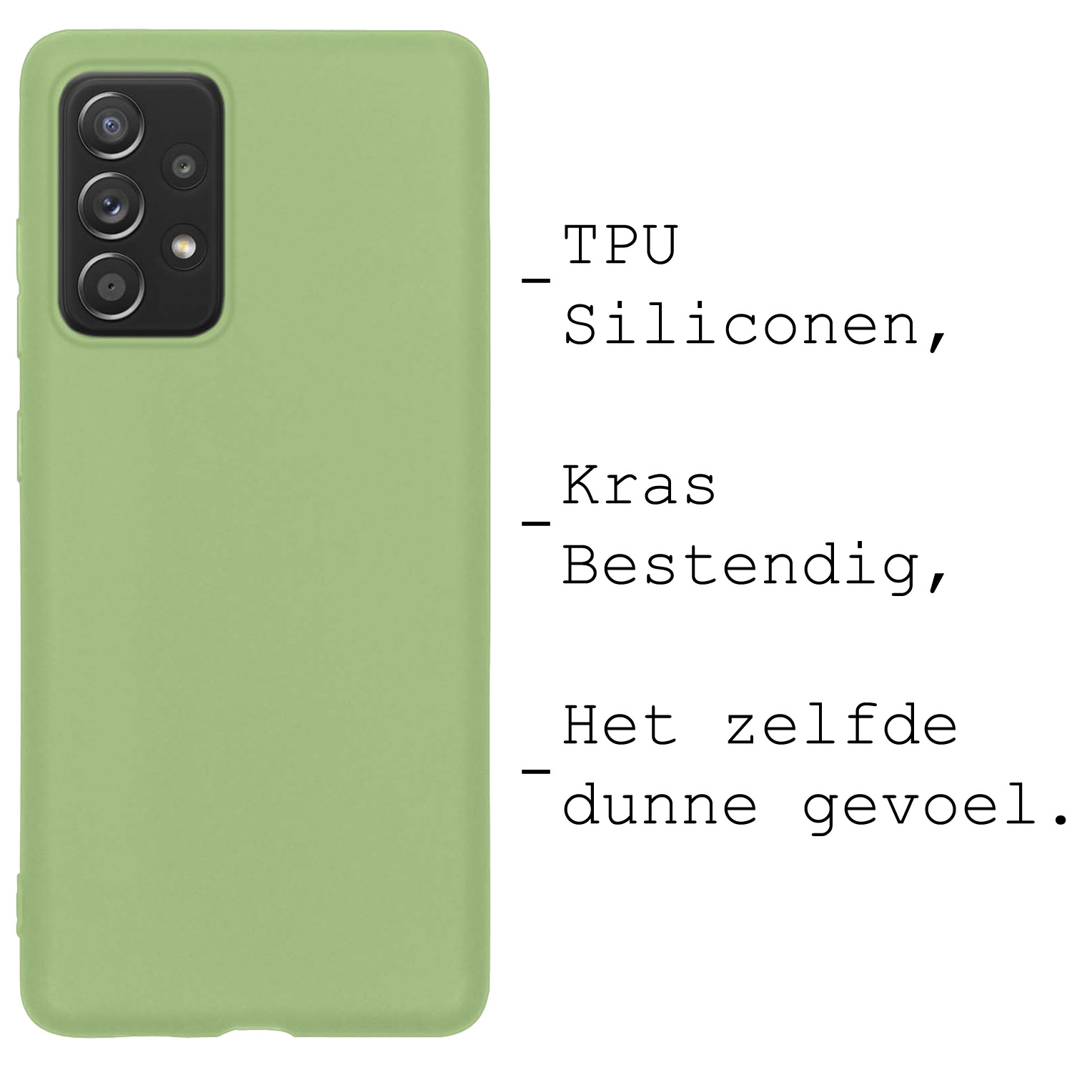 BASEY. Hoes Geschikt voor Samsung A33 Hoesje Siliconen Back Cover Case Met Screenprotector - Hoesje Geschikt voor Samsung Galaxy A33 Hoes Cover Hoesje - Groen