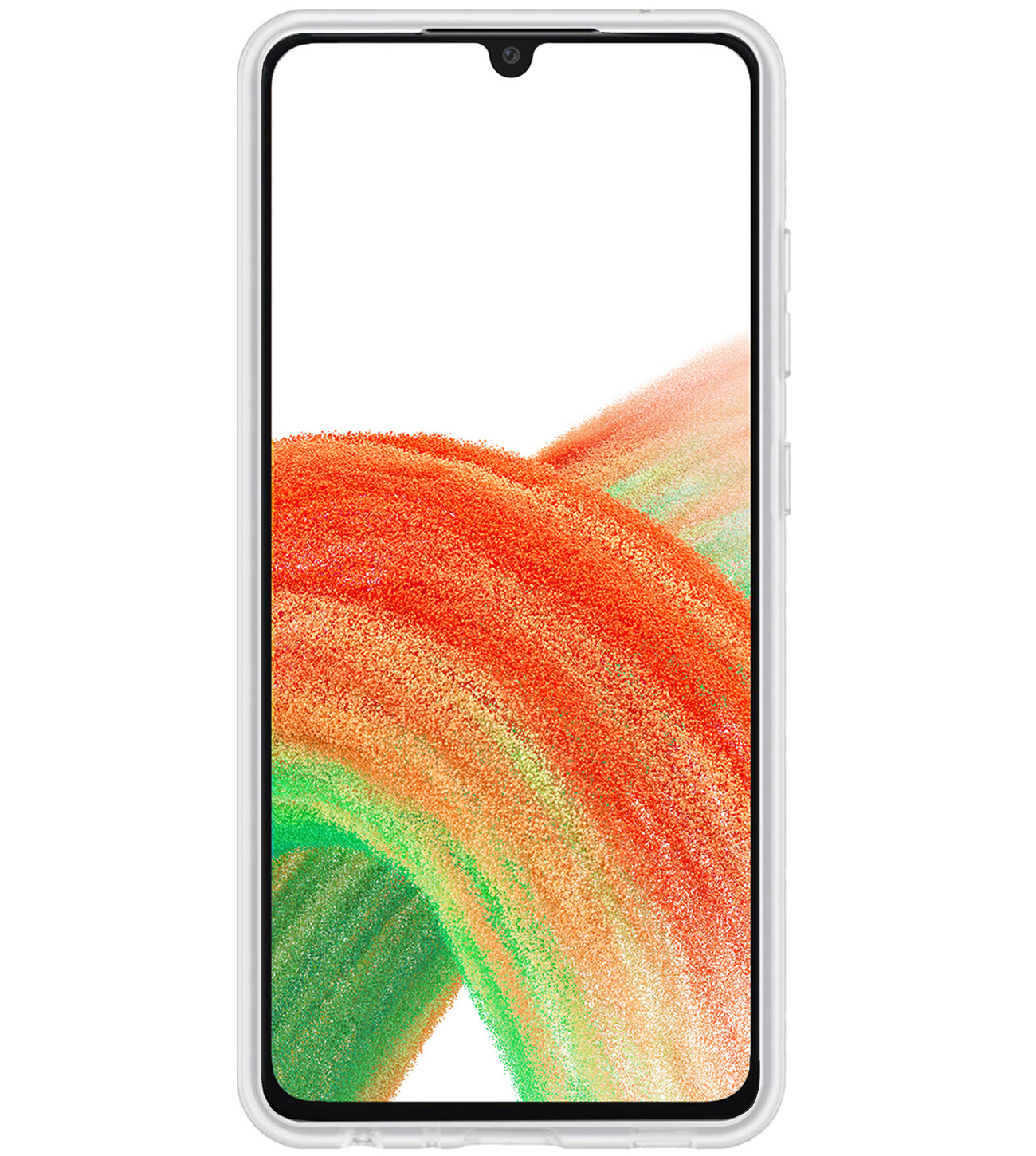 BASEY. Hoes Geschikt voor Samsung A33 Hoesje Siliconen Back Cover Case Met Screenprotector - Hoesje Geschikt voor Samsung Galaxy A33 Hoes Cover Hoesje - Transparant