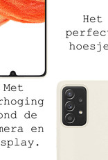 BASEY. Hoes Geschikt voor Samsung A33 Hoesje Siliconen Back Cover Case Met Screenprotector - Hoesje Geschikt voor Samsung Galaxy A33 Hoes Cover Hoesje - Wit
