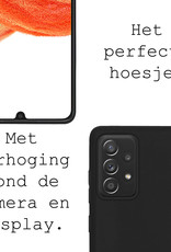 BASEY. Hoes Geschikt voor Samsung A33 Hoesje Siliconen Back Cover Case Met Screenprotector - Hoesje Geschikt voor Samsung Galaxy A33 Hoes Cover Hoesje - Zwart