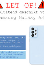 Samsung Galaxy A33 Hoesje Siliconen Met 2x Screenprotector - Samsung Galaxy A33 Case Hoes Met 2x Screenprotector - Donker Blauw