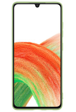 BASEY. Hoes Geschikt voor Samsung A33 Hoesje Siliconen Back Cover Case Met 2x Screenprotector - Hoesje Geschikt voor Samsung Galaxy A33 Hoes Cover Hoesje - Groen