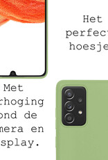 BASEY. Hoes Geschikt voor Samsung A33 Hoesje Siliconen Back Cover Case Met 2x Screenprotector - Hoesje Geschikt voor Samsung Galaxy A33 Hoes Cover Hoesje - Groen