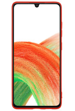 Samsung Galaxy A33 Hoesje Siliconen Met 2x Screenprotector - Samsung Galaxy A33 Case Hoes Met 2x Screenprotector - Rood