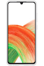 BASEY. Hoes Geschikt voor Samsung A33 Hoesje Siliconen Back Cover Case Met 2x Screenprotector - Hoesje Geschikt voor Samsung Galaxy A33 Hoes Cover Hoesje - Transparant