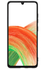 Samsung Galaxy A33 Hoesje Siliconen Met 2x Screenprotector - Samsung Galaxy A33 Case Hoes Met 2x Screenprotector - Zwart