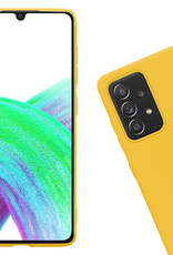 Nomfy Hoesje Geschikt voor Samsung A33 Hoesje Siliconen Cover Case Met Screenprotector - Hoes Geschikt voor Samsung Galaxy A33 Hoes Back Case - Geel