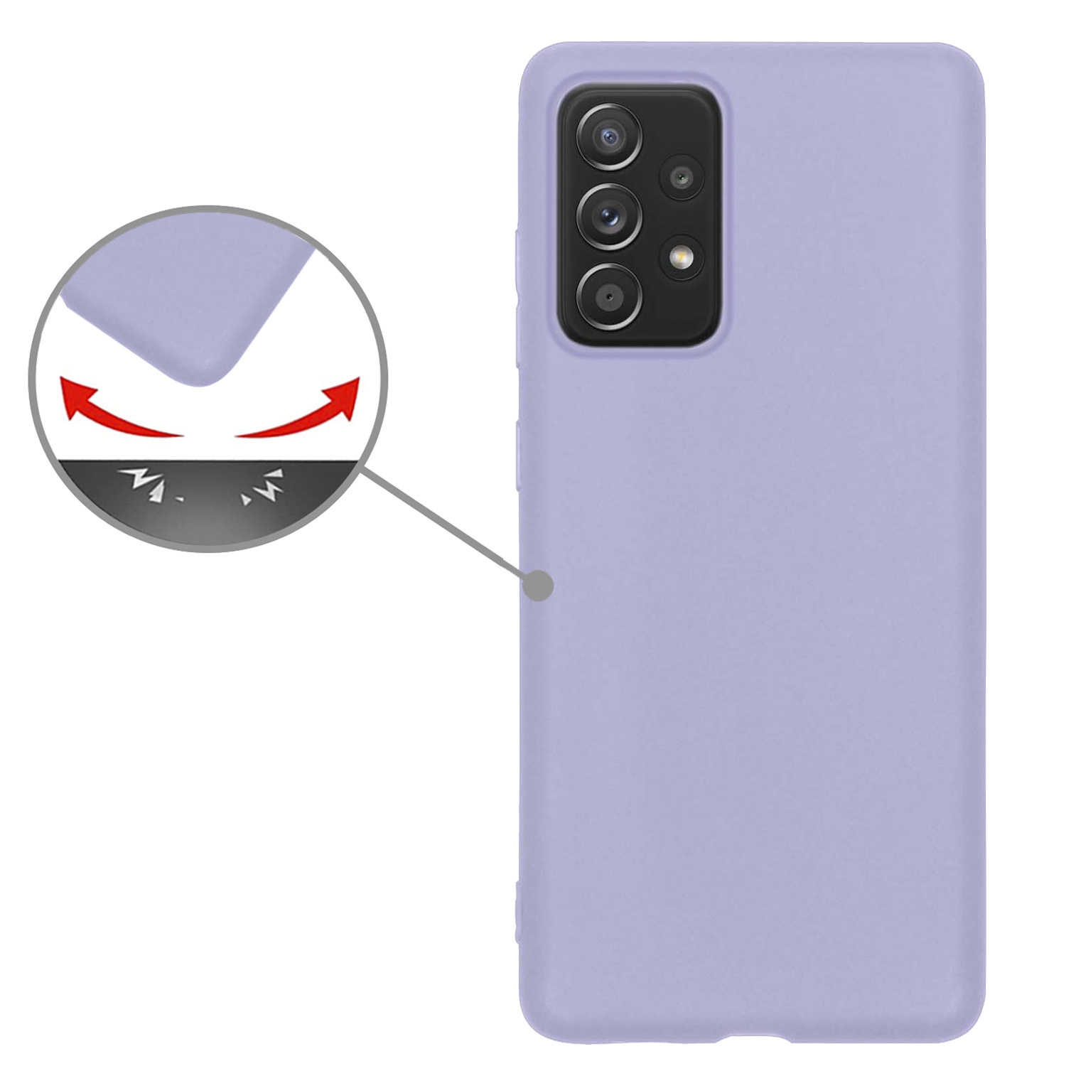 Nomfy Hoesje Geschikt voor Samsung A33 Hoesje Siliconen Cover Case Met Screenprotector - Hoes Geschikt voor Samsung Galaxy A33 Hoes Back Case - Lila