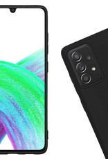 Nomfy Hoesje Geschikt voor Samsung A33 Hoesje Siliconen Cover Case Met Screenprotector - Hoes Geschikt voor Samsung Galaxy A33 Hoes Back Case - Zwart