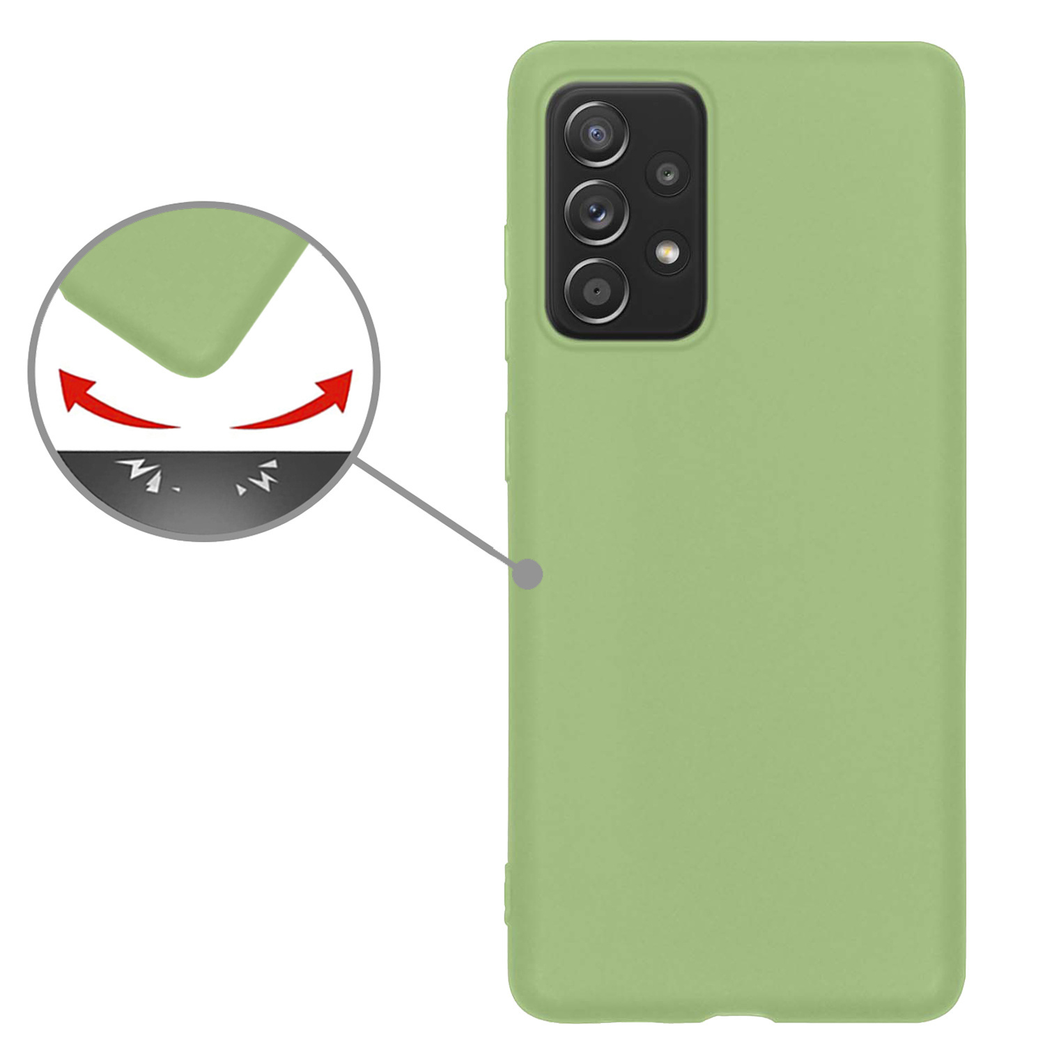Nomfy Hoesje Geschikt voor Samsung A33 Hoesje Siliconen Cover Case Met 2x Screenprotector - Hoes Geschikt voor Samsung Galaxy A33 Hoes Back Case - Groen