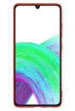 Samsung Galaxy A33 Hoesje Met 2x Screenprotector - Samsung Galaxy A33 Case Rood Siliconen - Samsung Galaxy A33 Hoes Met 2x Screenprotector