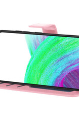 Nomfy Hoesje Geschikt voor Samsung A33 Hoes Bookcase Flipcase Book Cover Met Screenprotector - Hoes Geschikt voor Samsung Galaxy A33 Hoesje Book Case - Lichtroze