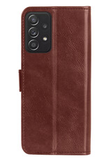 Nomfy Hoesje Geschikt voor Samsung A33 Hoes Bookcase Flipcase Book Cover Met 2x Screenprotector - Hoes Geschikt voor Samsung Galaxy A33 Hoesje Book Case - Bruin