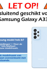 Nomfy Hoesje Geschikt voor Samsung A33 Hoes Bookcase Flipcase Book Cover Met 2x Screenprotector - Hoes Geschikt voor Samsung Galaxy A33 Hoesje Book Case - Donkerroze