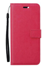 Nomfy Hoesje Geschikt voor Samsung A33 Hoes Bookcase Flipcase Book Cover Met 2x Screenprotector - Hoes Geschikt voor Samsung Galaxy A33 Hoesje Book Case - Donkerroze