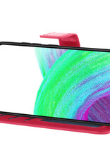 Nomfy Hoesje Geschikt voor Samsung A33 Hoes Bookcase Flipcase Book Cover Met 2x Screenprotector - Hoes Geschikt voor Samsung Galaxy A33 Hoesje Book Case - Donkerroze