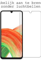 BASEY. Hoes Geschikt voor Samsung A33 Hoesje Siliconen Back Cover Case Met 2x Screenprotector - Hoesje Geschikt voor Samsung Galaxy A33 Hoes Cover Hoesje - Transparant
