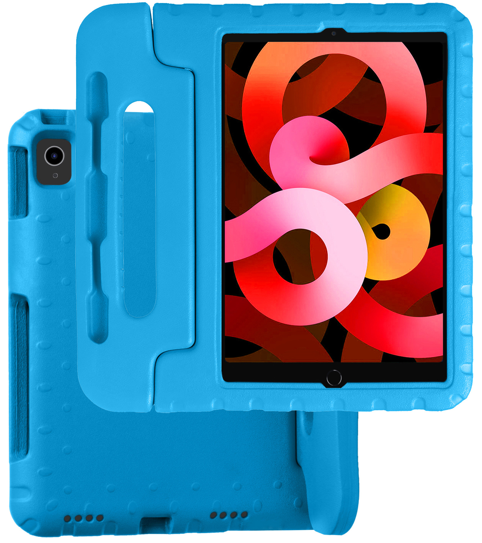 BASEY. Hoesje Geschikt voor iPad Air 2022 Hoesje Kinder Hoes Shockproof Kinderhoes - Kindvriendelijk Hoesje Geschikt voor iPad Air 5 2022 Hoes Kids Case - Blauw