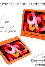BASEY. Hoesje Geschikt voor iPad Air 2022 Hoesje Kinder Hoes Shockproof Kinderhoes - Kindvriendelijk Hoesje Geschikt voor iPad Air 5 2022 Hoes Kids Case - Oranje