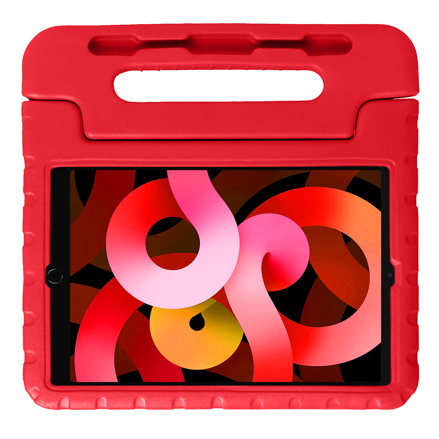 BASEY. Hoesje Geschikt voor iPad Air 2022 Hoesje Kinder Hoes Shockproof Kinderhoes - Kindvriendelijk Hoesje Geschikt voor iPad Air 5 2022 Hoes Kids Case - Rood