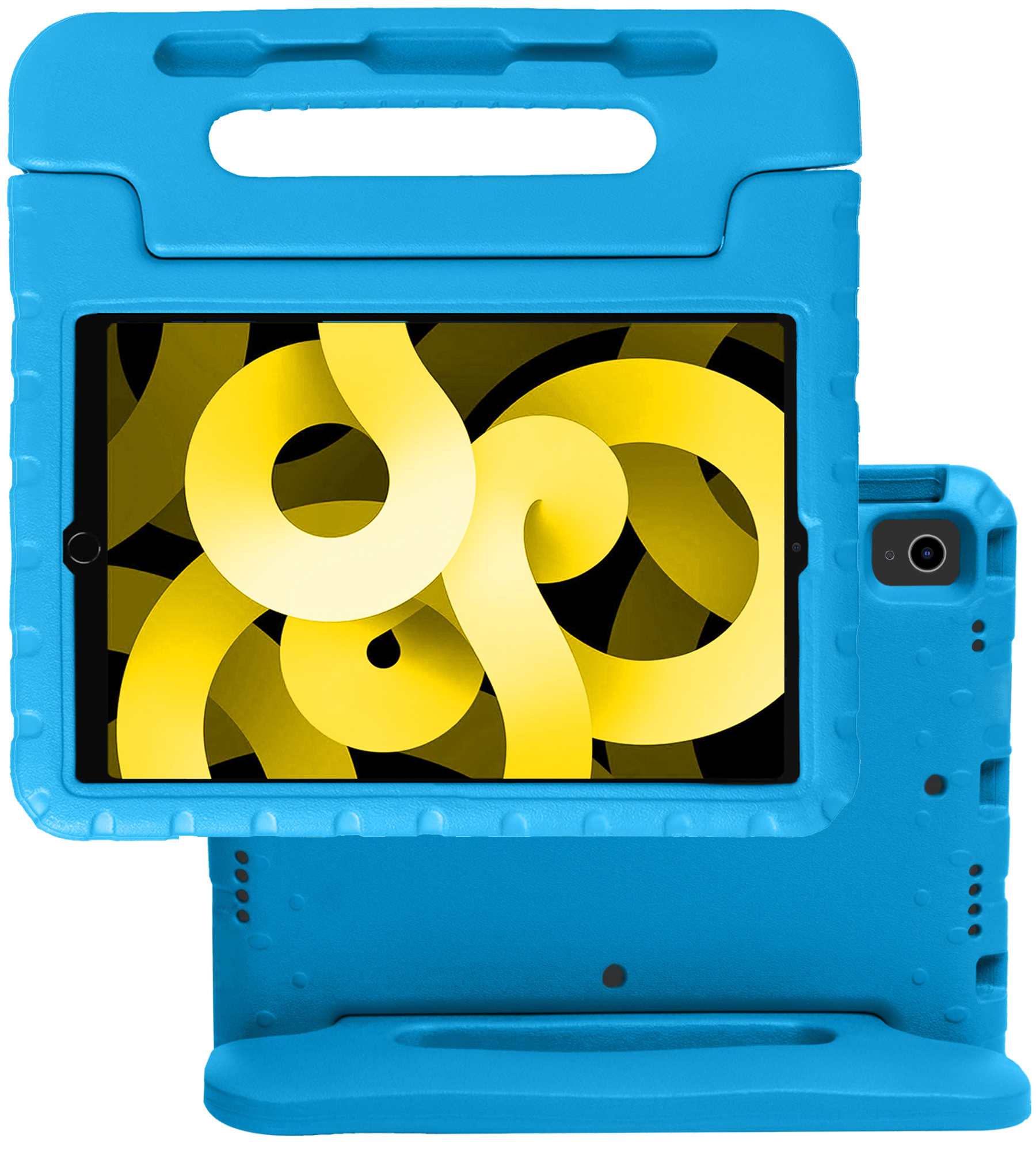 NoXx Hoesje Geschikt voor iPad Air 2022 Hoesje Kinderhoes Shockproof Hoes Kids Case - Blauw