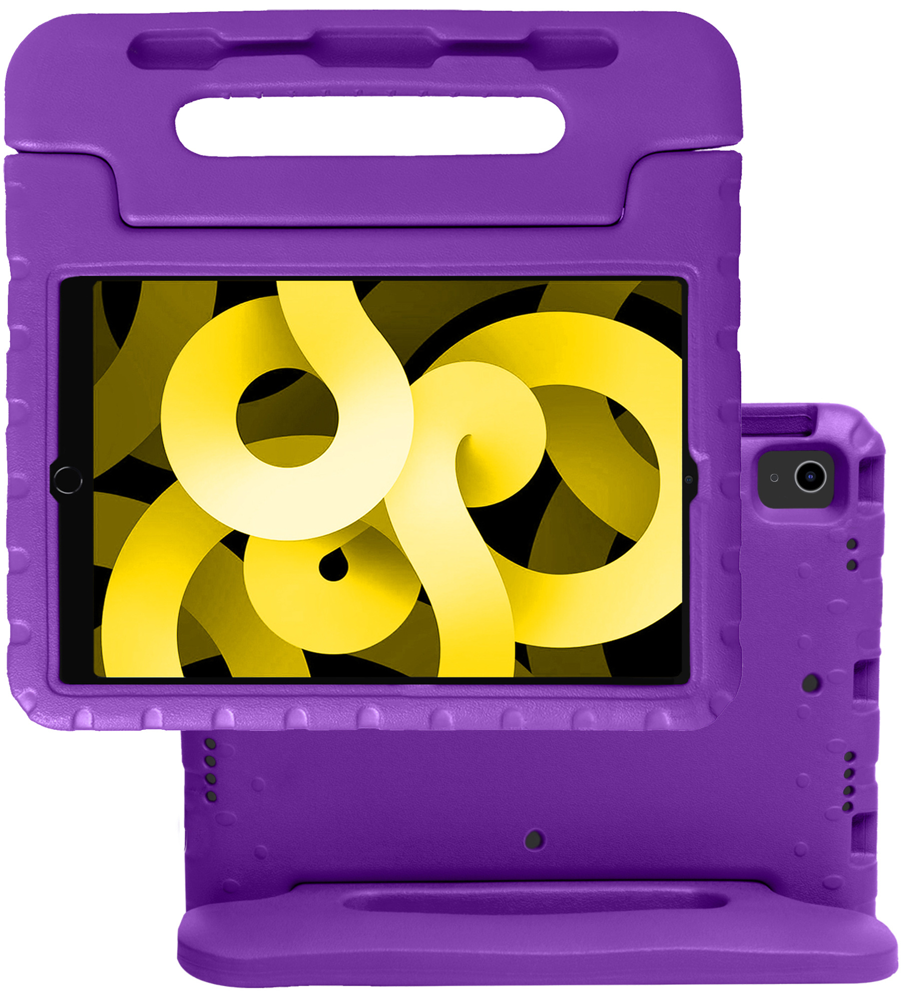 NoXx Hoesje Geschikt voor iPad Air 2022 Hoesje Kinderhoes Shockproof Hoes Kids Case - Paars