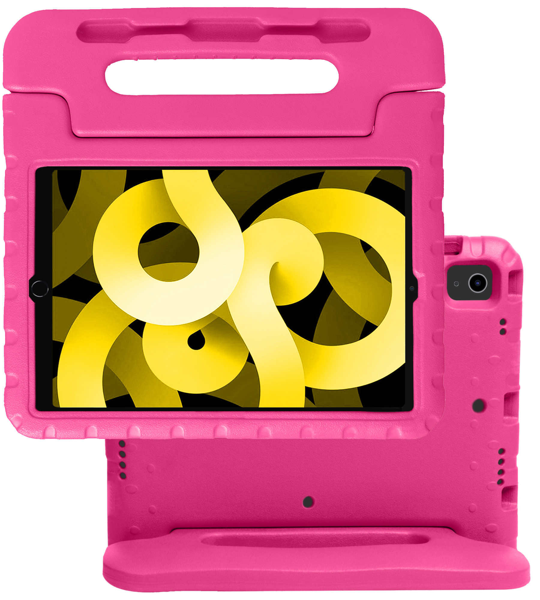 NoXx Hoesje Geschikt voor iPad Air 2022 Hoesje Kinderhoes Shockproof Hoes Kids Case - Roze