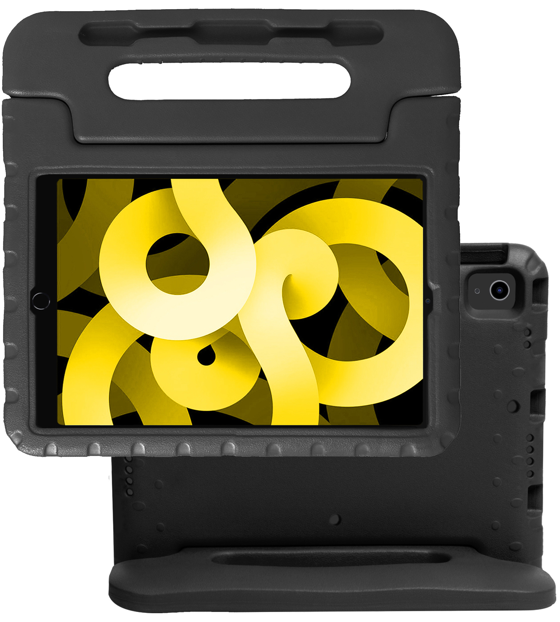 NoXx Hoesje Geschikt voor iPad Air 2022 Hoesje Kinderhoes Shockproof Hoes Kids Case - Zwart