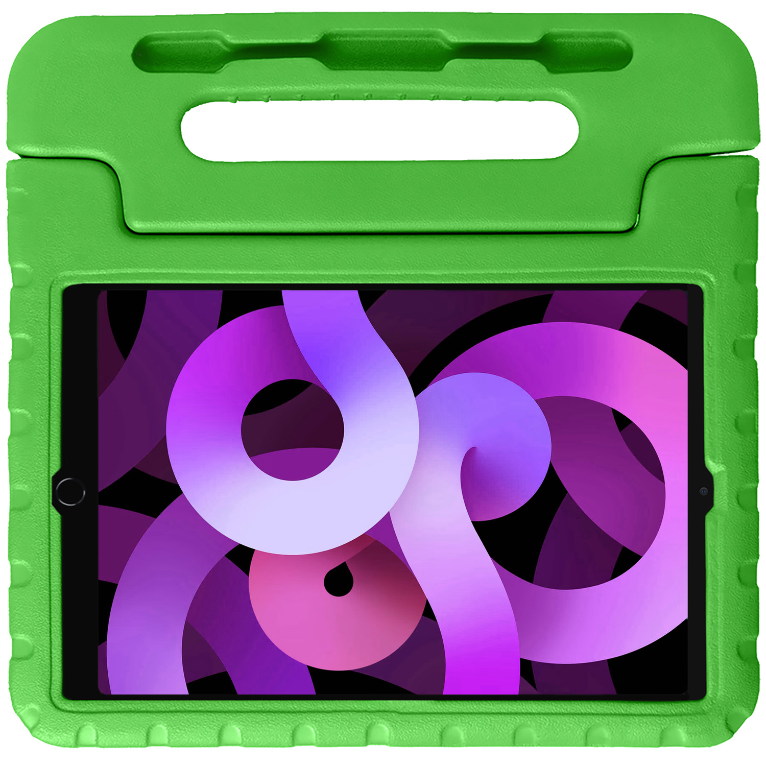 Nomfy Hoes Geschikt voor iPad Air 2022 Hoes Bumper Kindvriendelijk Kids Case Kinderhoes - Hoesje Geschikt voor iPad Air 5 2022 Hoesje Shockproof Cover Hoes - Groen