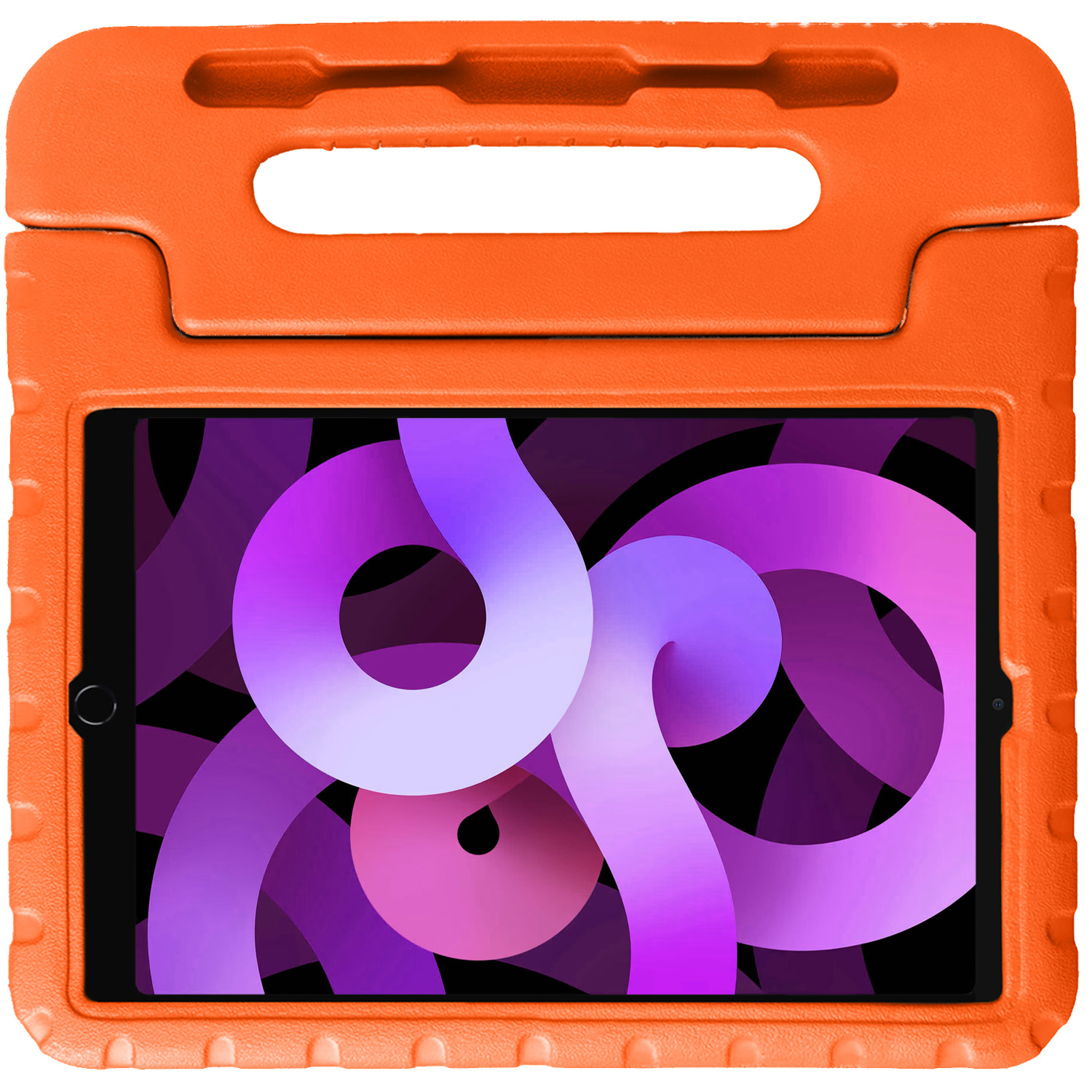 Nomfy Hoes Geschikt voor iPad Air 2022 Hoes Bumper Kindvriendelijk Kids Case Kinderhoes - Hoesje Geschikt voor iPad Air 5 2022 Hoesje Shockproof Cover Hoes - Oranje