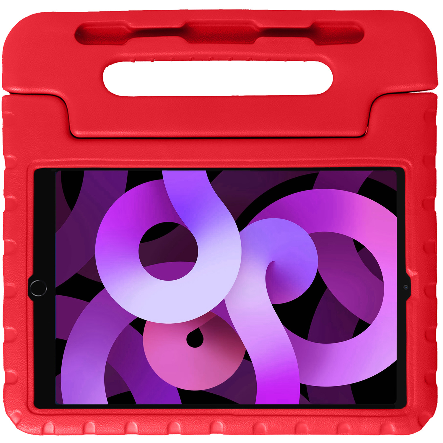 Nomfy Hoes Geschikt voor iPad Air 2022 Hoes Bumper Kindvriendelijk Kids Case Kinderhoes - Hoesje Geschikt voor iPad Air 5 2022 Hoesje Shockproof Cover Hoes - Rood