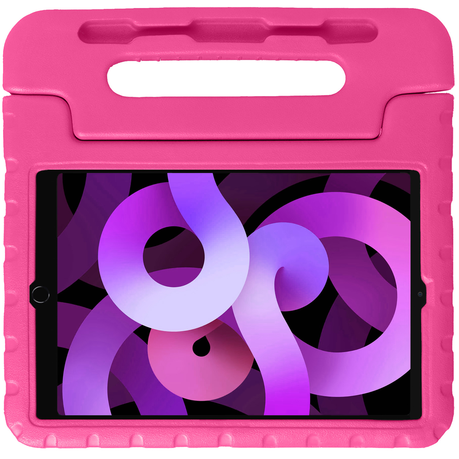Nomfy Hoes Geschikt voor iPad Air 2022 Hoes Bumper Kindvriendelijk Kids Case Kinderhoes - Hoesje Geschikt voor iPad Air 5 2022 Hoesje Shockproof Cover Hoes - Roze