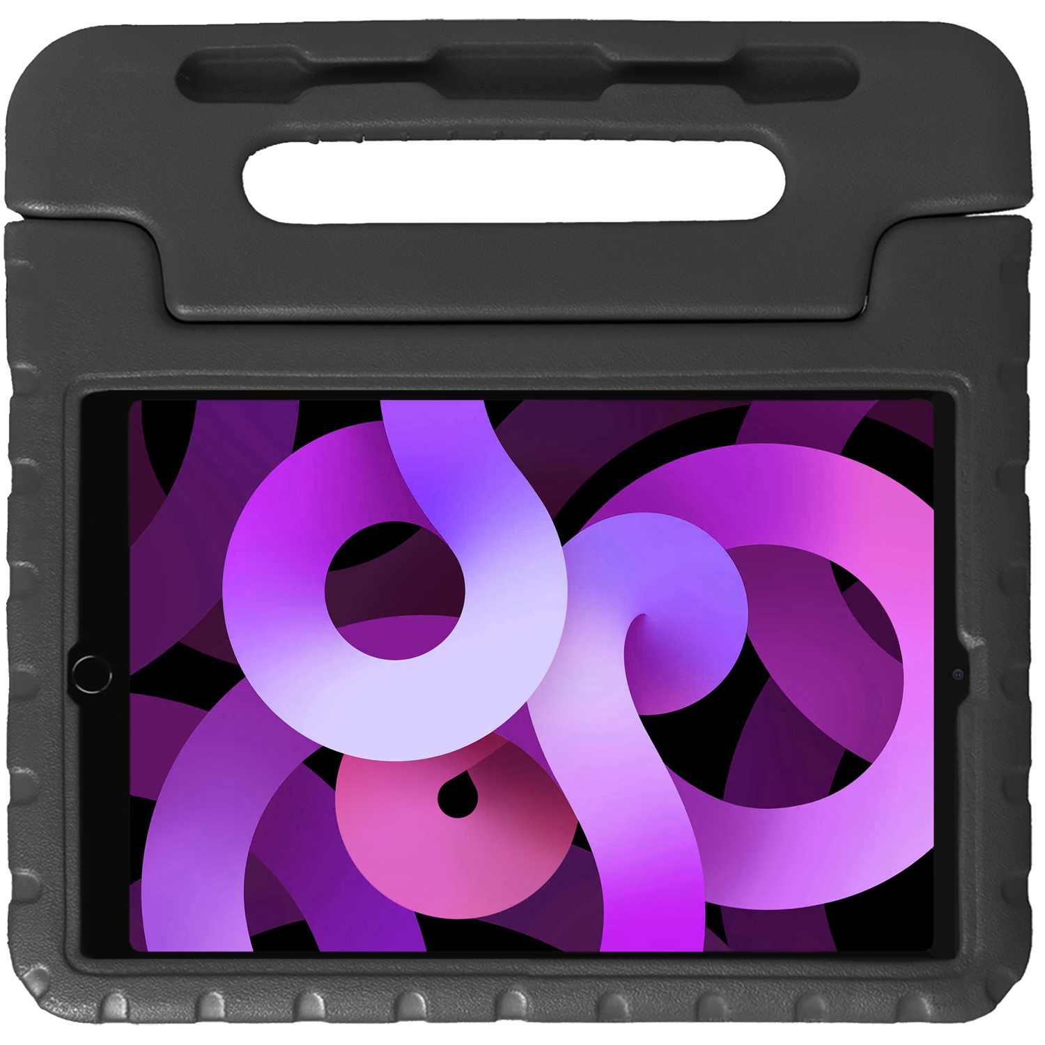 Nomfy Hoes Geschikt voor iPad Air 2022 Hoes Bumper Kindvriendelijk Kids Case Kinderhoes - Hoesje Geschikt voor iPad Air 5 2022 Hoesje Shockproof Cover Hoes - Zwart