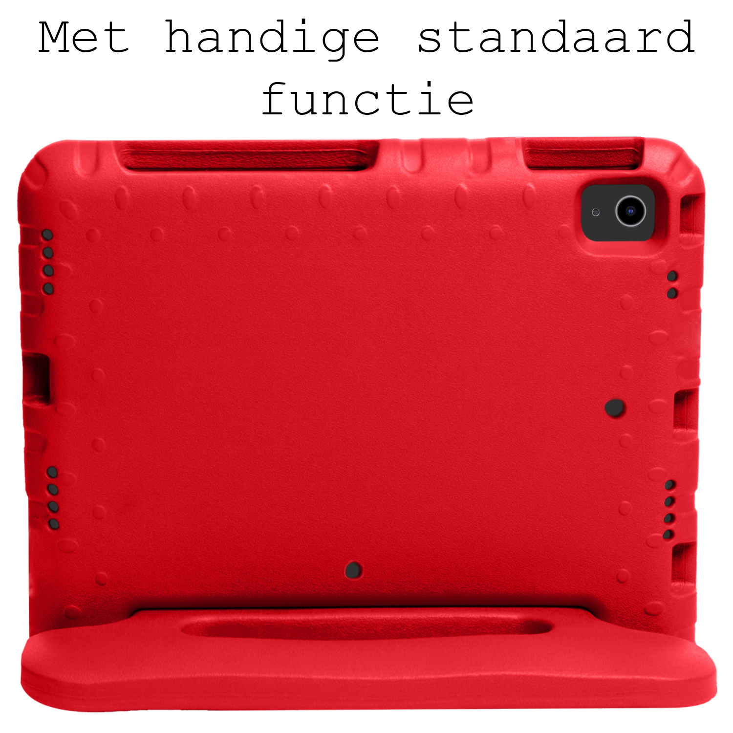 BASEY. Hoesje Geschikt voor iPad Air 2022 Hoesje Kinder Hoes Shockproof Kinderhoes Met Screenprotector - Kindvriendelijk Hoesje Geschikt voor iPad Air 5 2022 Hoes Kids Case - Rood