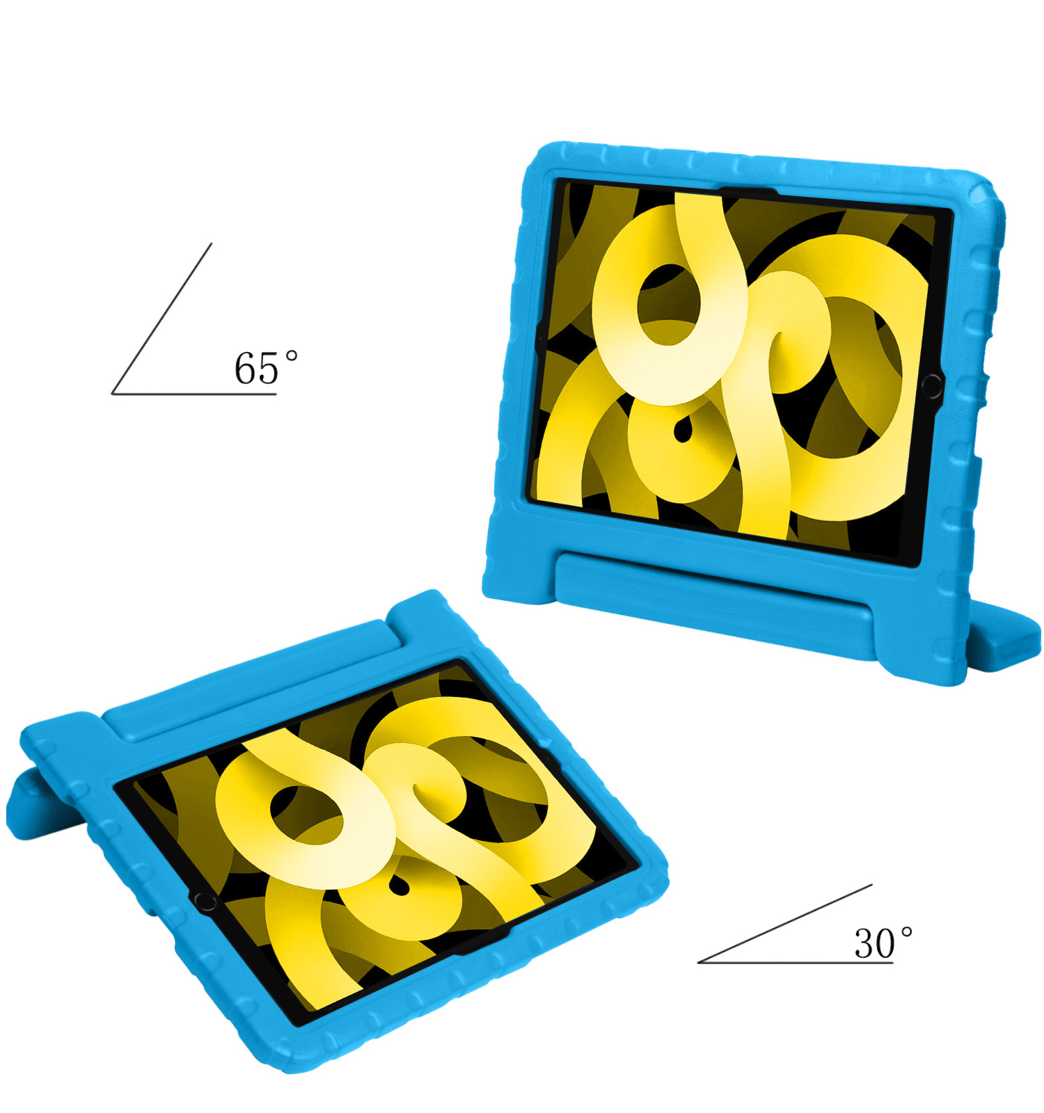 NoXx Hoesje Geschikt voor iPad Air 2022 Hoesje Kinderhoes Shockproof Hoes Kids Case Met Screenprotector - Blauw