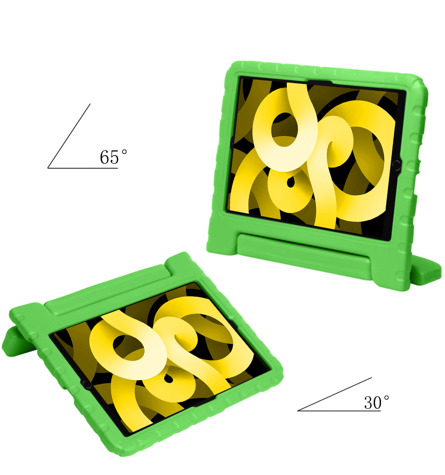 NoXx Hoesje Geschikt voor iPad Air 2022 Hoesje Kinderhoes Shockproof Hoes Kids Case Met Screenprotector - Groen