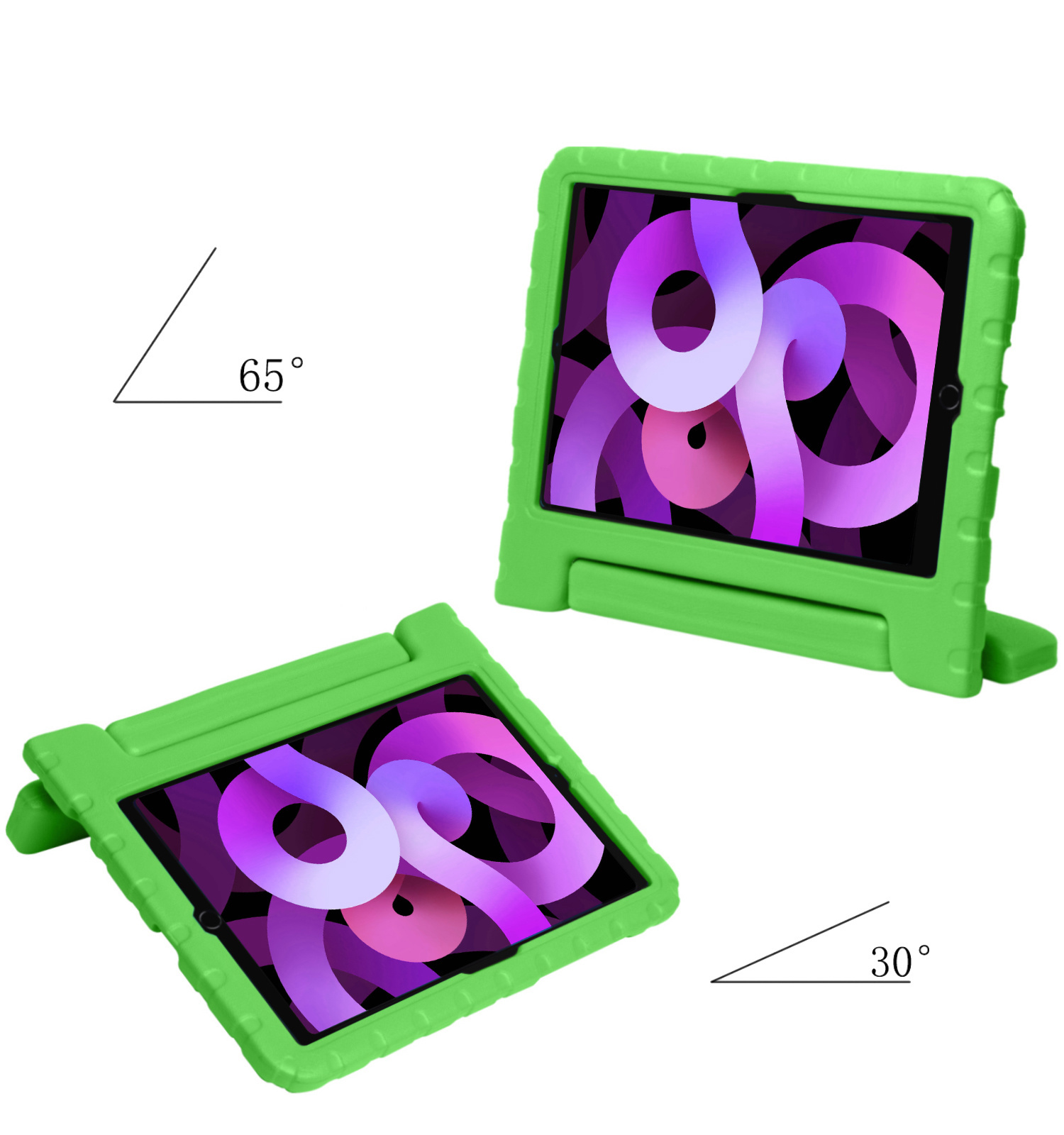 Nomfy Hoes Geschikt voor iPad Air 2022 Hoes Bumper Kindvriendelijk Kids Case Kinderhoes Met Screenprotector - Hoesje Geschikt voor iPad Air 5 2022 Hoesje Shockproof Cover Hoes - Groen