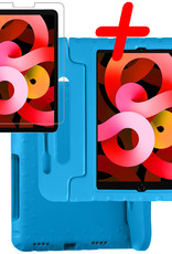 BASEY. Hoesje Geschikt voor iPad Air 2022 Hoesje Kinder Hoes Shockproof Kinderhoes Met Screenprotector - Kindvriendelijk Hoesje Geschikt voor iPad Air 5 2022 Hoes Kids Case - Blauw