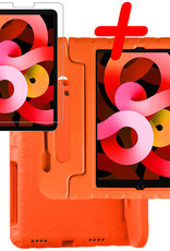 BASEY. Hoesje Geschikt voor iPad Air 2022 Hoesje Kinder Hoes Shockproof Kinderhoes Met Screenprotector - Kindvriendelijk Hoesje Geschikt voor iPad Air 5 2022 Hoes Kids Case - Oranje
