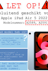 BASEY. Hoesje Geschikt voor iPad Air 2022 Hoesje Kinder Hoes Shockproof Kinderhoes Met 2x Screenprotector - Kindvriendelijk Hoesje Geschikt voor iPad Air 5 2022 Hoes Kids Case - Paars