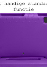 BASEY. Hoesje Geschikt voor iPad Air 2022 Hoesje Kinder Hoes Shockproof Kinderhoes Met 2x Screenprotector - Kindvriendelijk Hoesje Geschikt voor iPad Air 5 2022 Hoes Kids Case - Paars