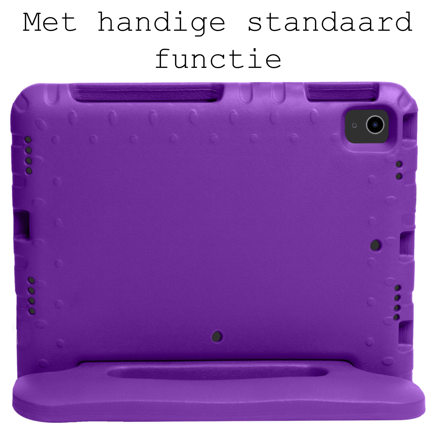 BASEY. Hoesje Geschikt voor iPad Air 2022 Hoesje Kinder Hoes Shockproof Kinderhoes Met 2x Screenprotector - Kindvriendelijk Hoesje Geschikt voor iPad Air 5 2022 Hoes Kids Case - Paars