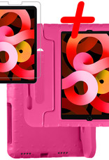 BASEY. Hoesje Geschikt voor iPad Air 2022 Hoesje Kinder Hoes Shockproof Kinderhoes Met Screenprotector - Kindvriendelijk Hoesje Geschikt voor iPad Air 5 2022 Hoes Kids Case - Roze