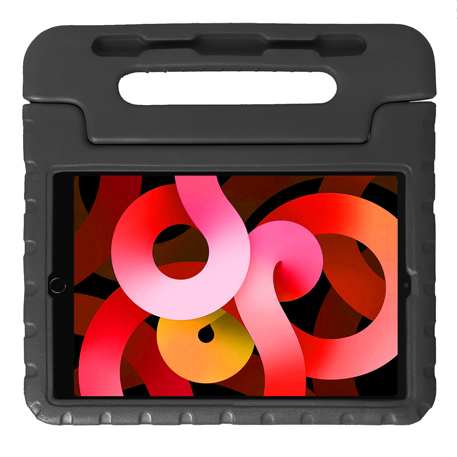 BASEY. Hoesje Geschikt voor iPad Air 2022 Hoesje Kinder Hoes Shockproof Kinderhoes Met 2x Screenprotector - Kindvriendelijk Hoesje Geschikt voor iPad Air 5 2022 Hoes Kids Case - Zwart