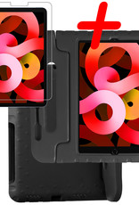 BASEY. Hoesje Geschikt voor iPad Air 2022 Hoesje Kinder Hoes Shockproof Kinderhoes Met Screenprotector - Kindvriendelijk Hoesje Geschikt voor iPad Air 5 2022 Hoes Kids Case - Zwart