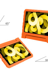 NoXx Hoesje Geschikt voor iPad Air 2022 Hoesje Kinderhoes Shockproof Hoes Kids Case Met 2x Screenprotector - Oranje
